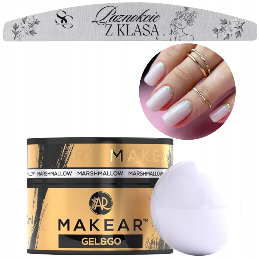 GG02 Żel budujący do paznokci bez piłowania Marshmallow +pilnik