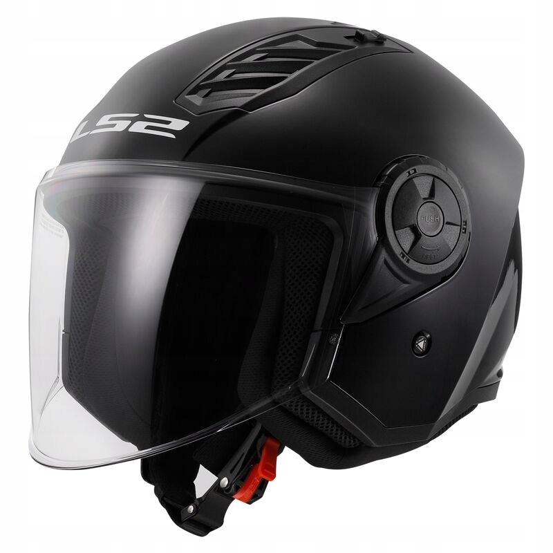 LS2 OF616 Airflow II Solid Black lesklá otvorená prilba na skúter Xs