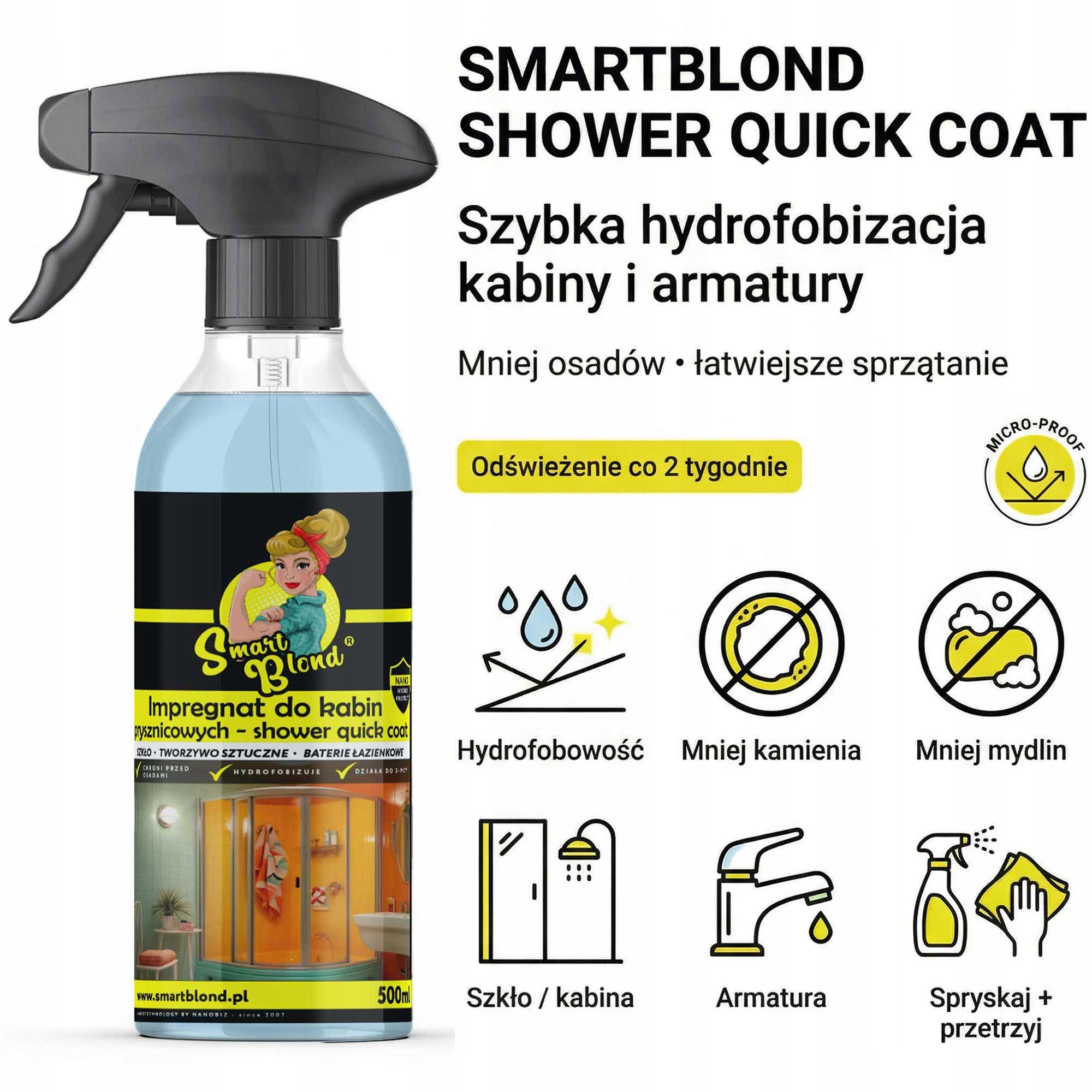 Impregnat do kabin prysznicowych SmartBlond 500ml