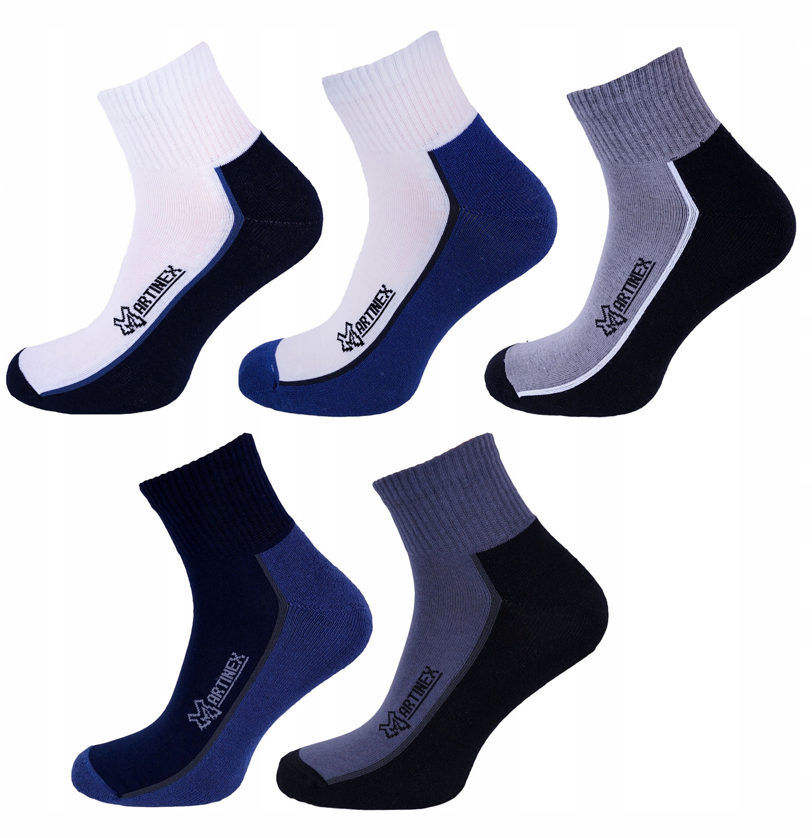 

5x Skarpety Męskie Bawełna 3/4 Półfrotte _43-46