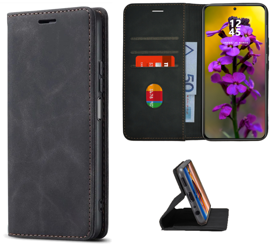 Etui do Realme C71 4G P3 Lite 4G Skórzane Magnetyczne Smart Magnet Case
