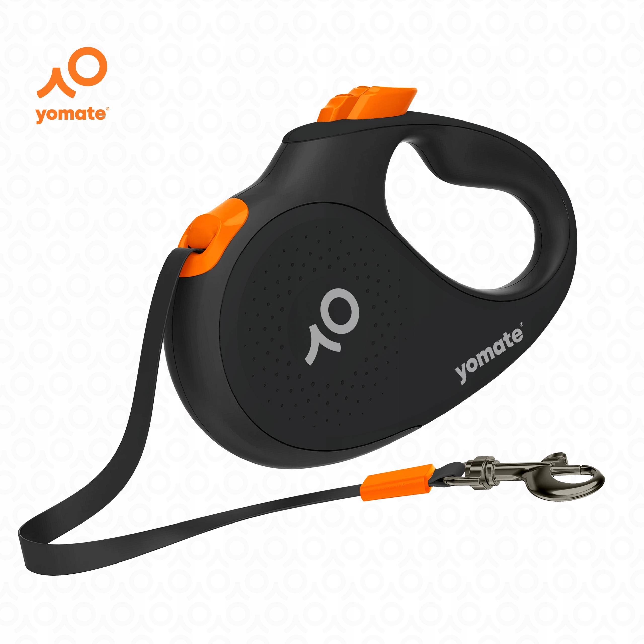 MAŁY PIES do 15 KG - LEKKA SMYCZ dla PSA / AUTOMATYCZNA MOCNA TAŚMA ZWIJANA Kolor czarny pomarańczowy