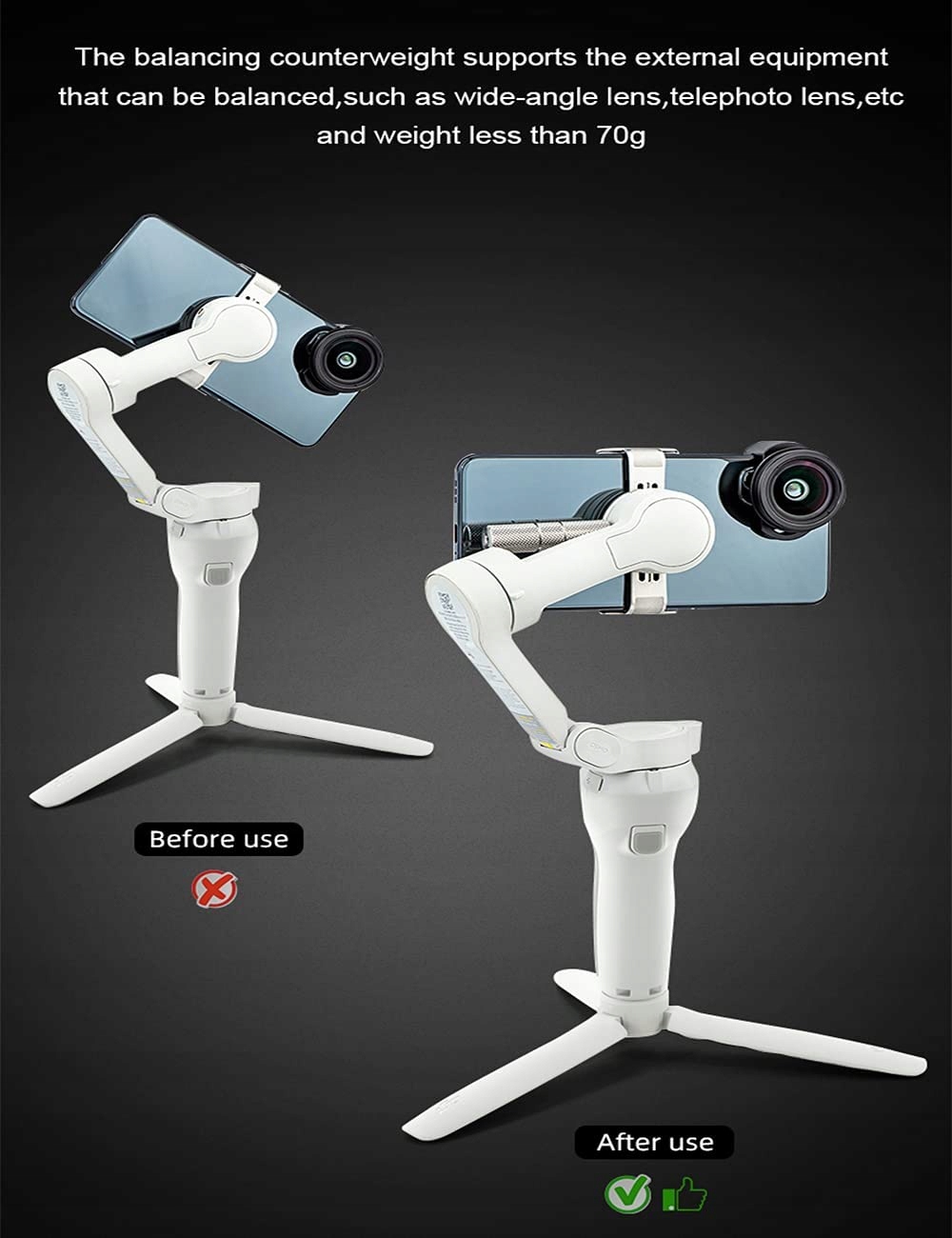 ZESTAW PRZECIWWAGI BALANSOWEJ DLA DJI OM 6/5/4/SE Kolor srebrny