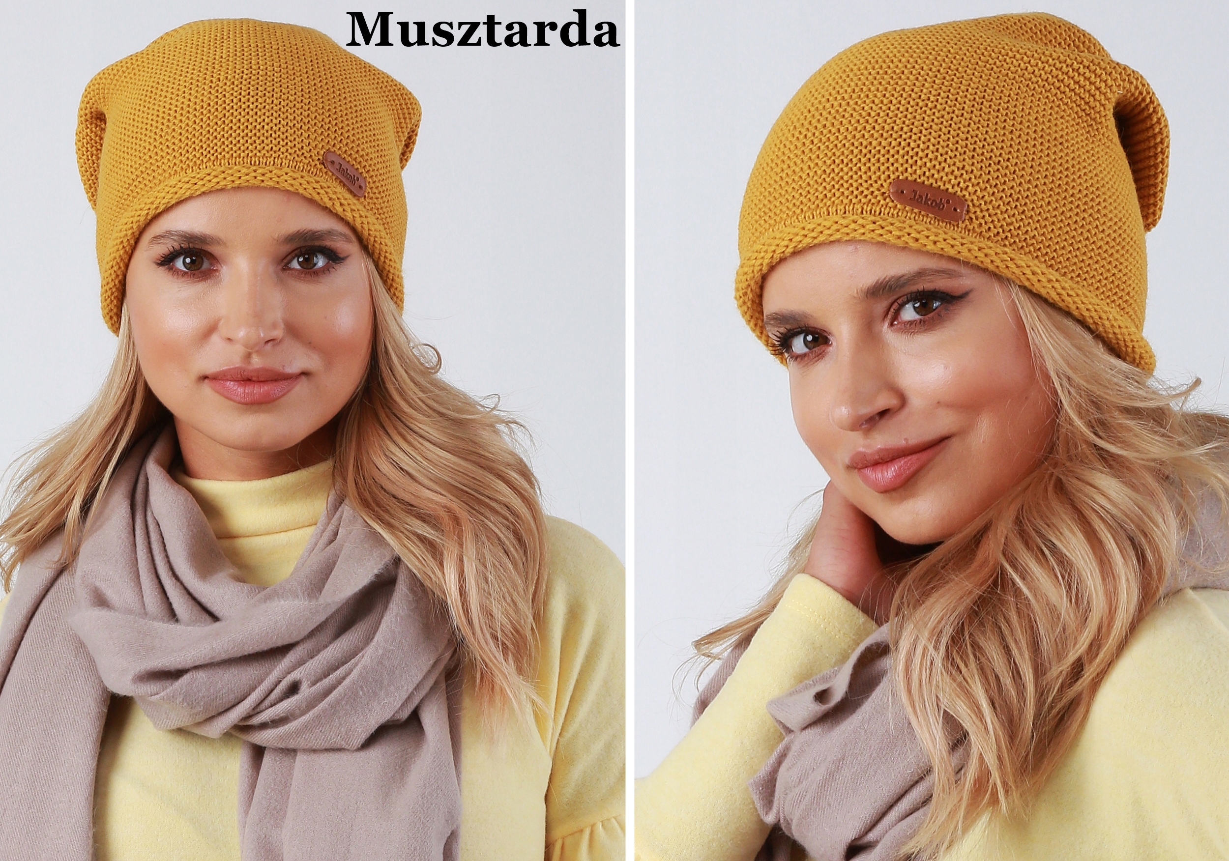 Modna Dziana Czapka Damska jakość J4 Musztarda Rodzaj beanie