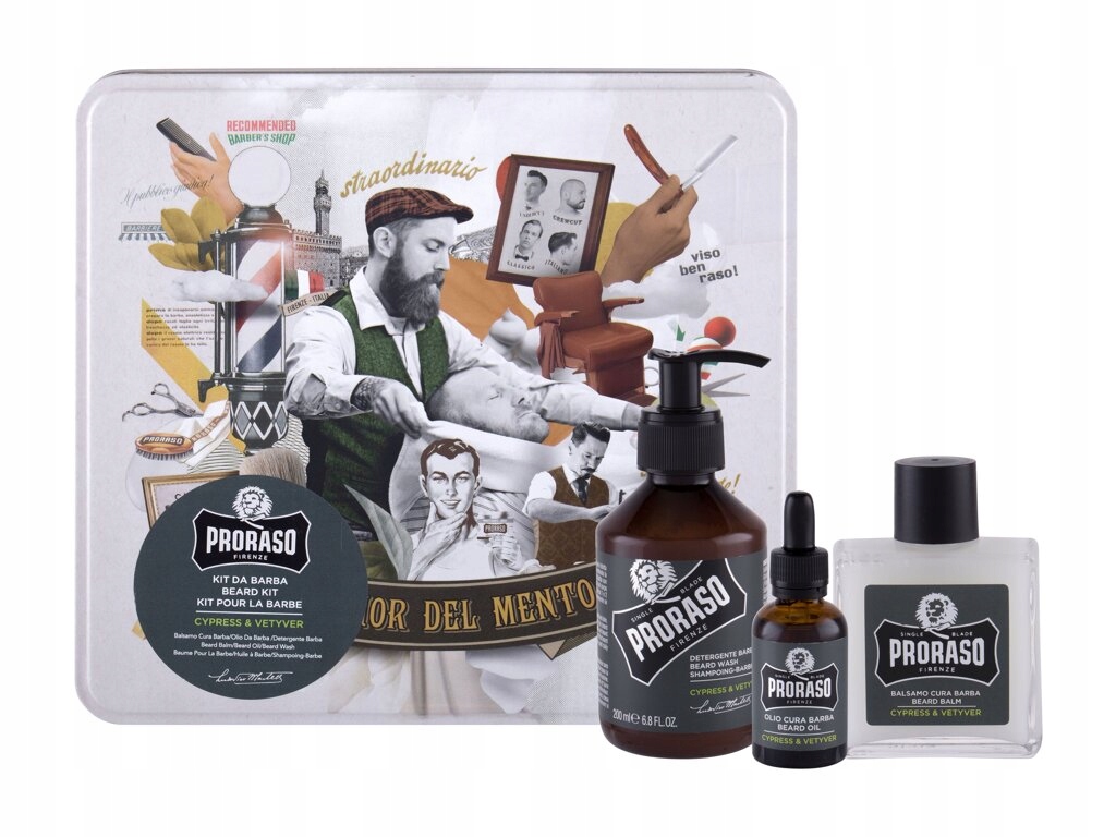 Zestaw Proraso Cypress & Vetyver Beard Wash Szampon do zarostu 200ml