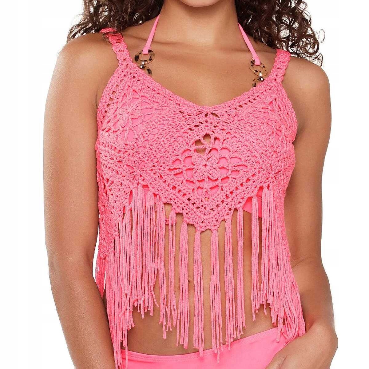 LingaDore Plážový top přehoz na léto 7223 hot pink S/m