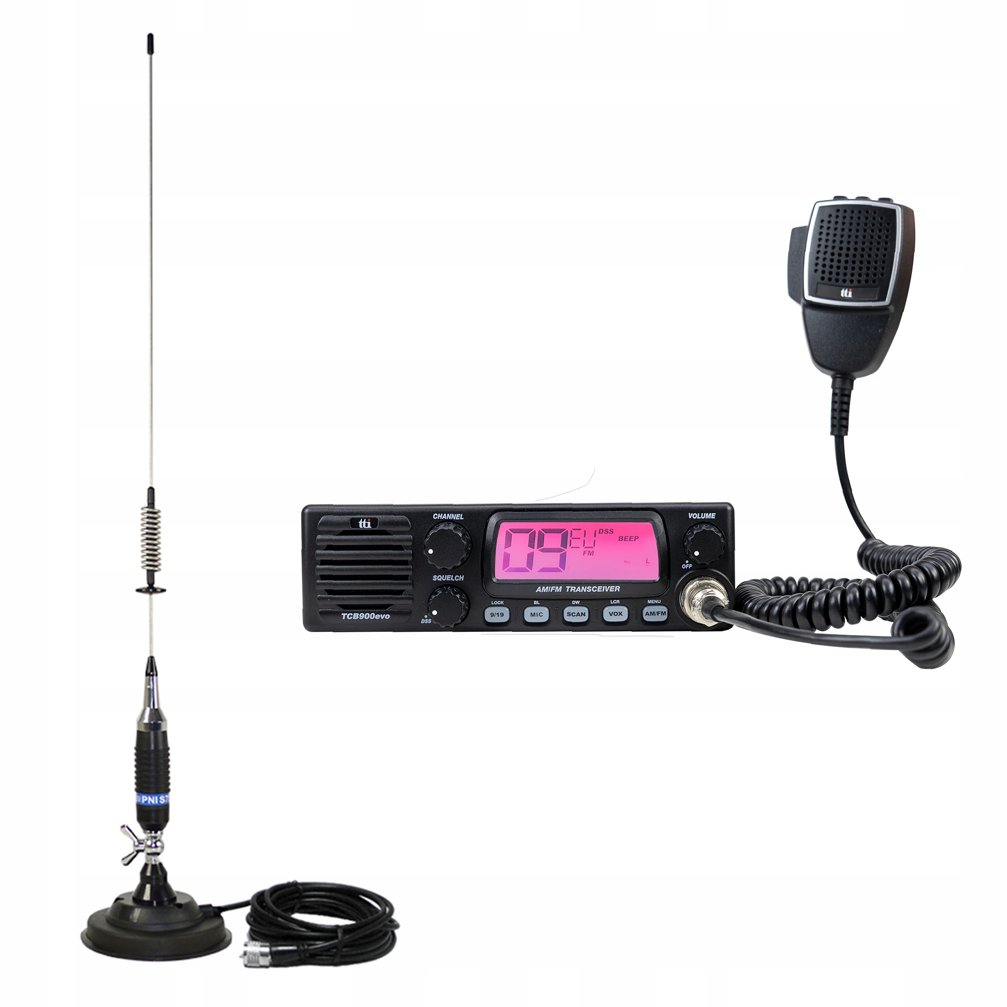 Súprava rádiostanice Cb TTi TCB-900 Evo Cb anténa Pni S75 s magnetom