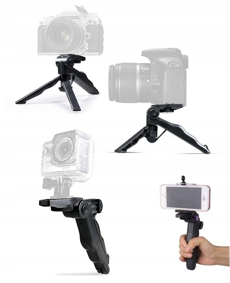 MINI STATYW SKŁADANY STOŁOWY DO KAMER GO PRO APARATÓW GWINT 1/4"