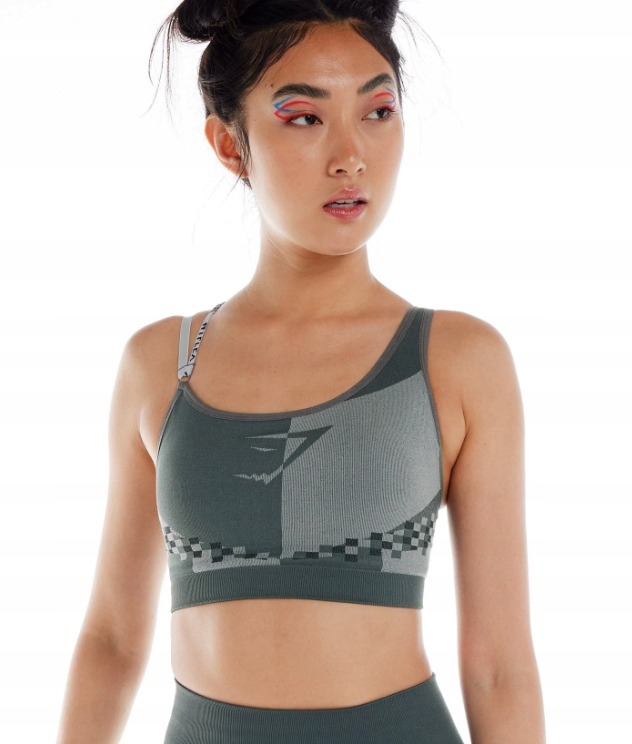 Gymshark Top Sportowy Damski Szary Z Logo Xs 0A2G4_F*