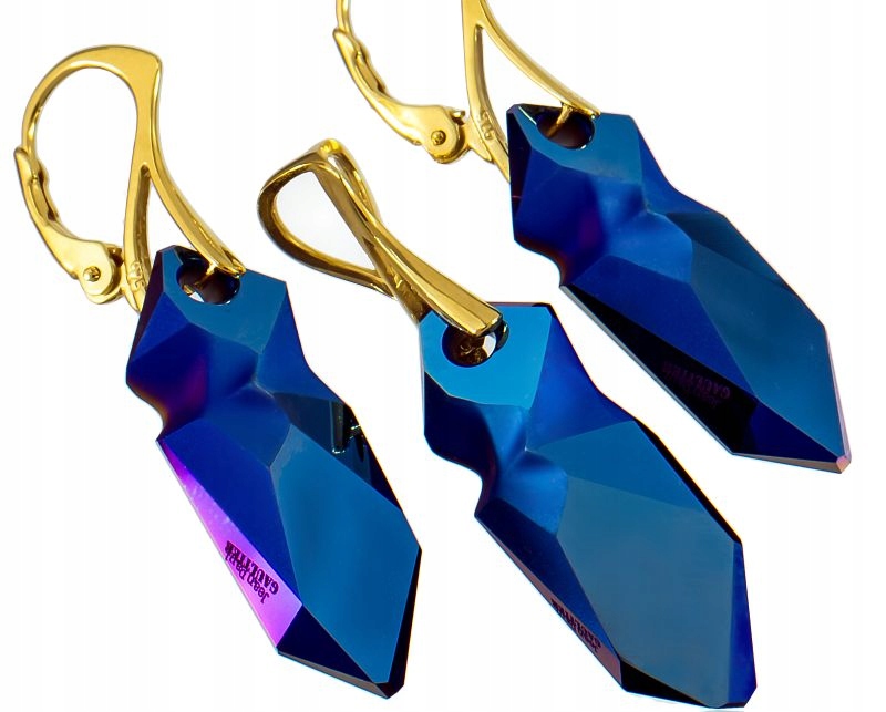 Krystaly Komplet Blue Gaultier Zlaté Stříbro
