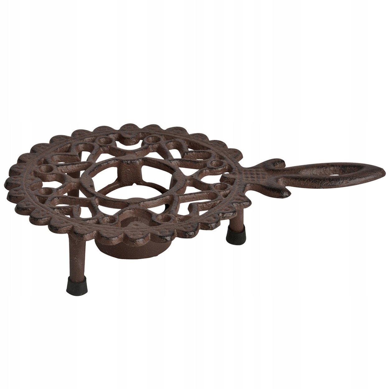 Podgrzewacz żeliwny z uchwytem POD CZAJNIK DZBANEK z herbatą z rączką RETRO