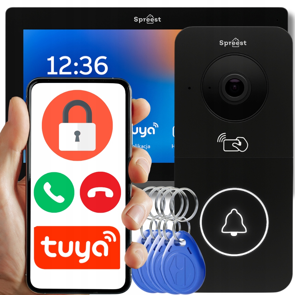 Videovrátnik Wifi Tuya Drôtový Video Domofón Sada Čítačka Rfid Bránka