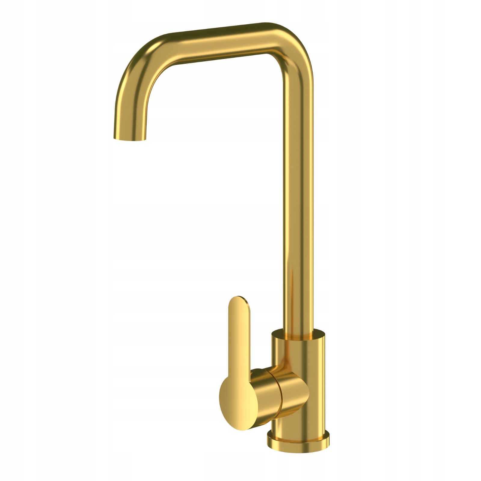 Kuchynská Batéria Brúsená Zlatá Do Umývadla, Kohútik Vysoký, Zaoblený, Steel