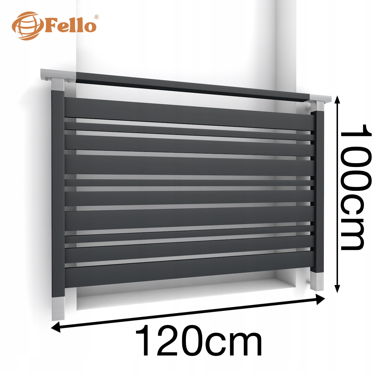 Multi Francúzsky balkón 120 cm Balustrada Ral