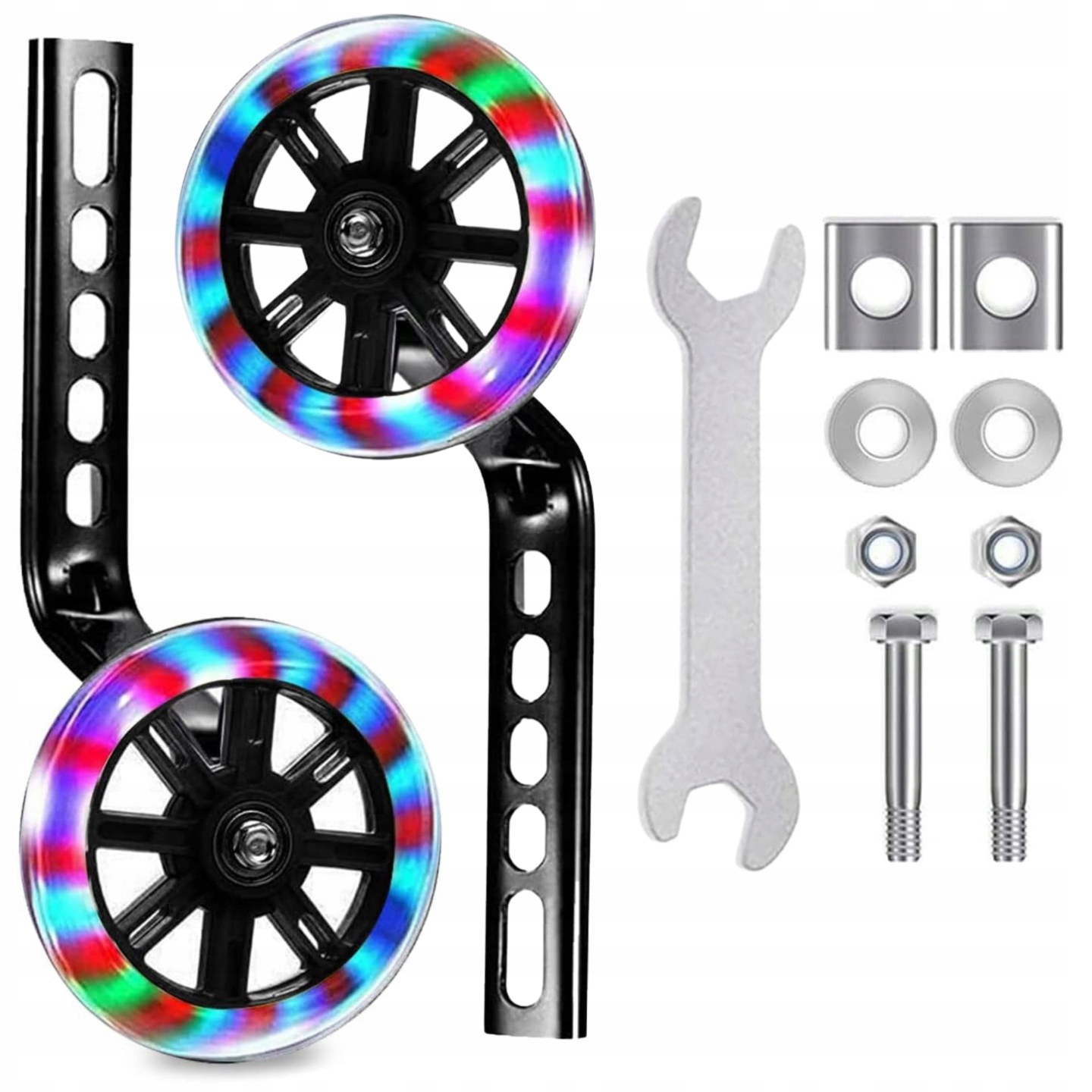 KÓŁKA BOCZNE PODPOROWE DO ROWERU KOLOROWE ŚWIECĄCE UNIWERSALNE LED 12-20