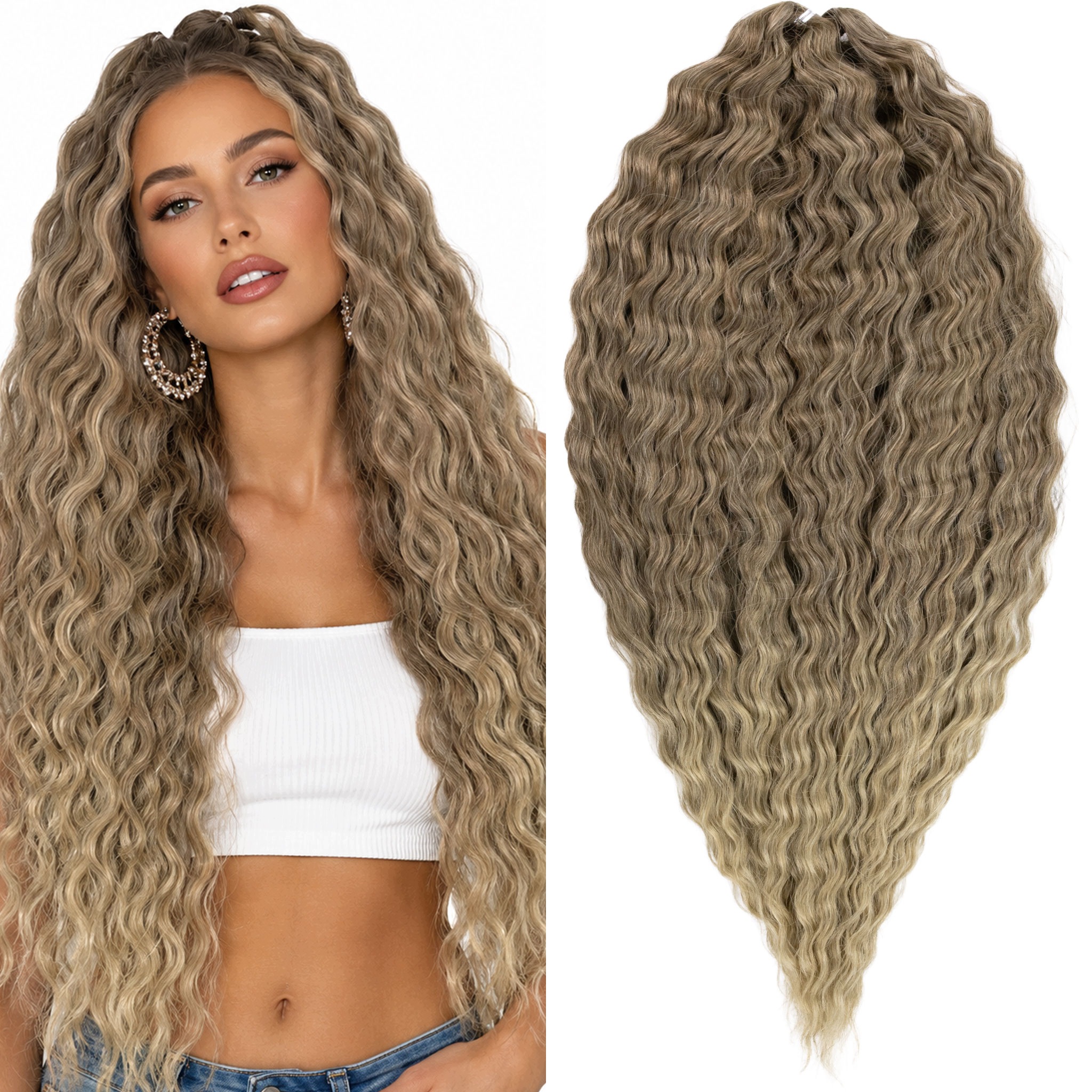 Włosy syntetyczne sztuczne Afroloki Ariel Premium 55cm 300g blond ombre