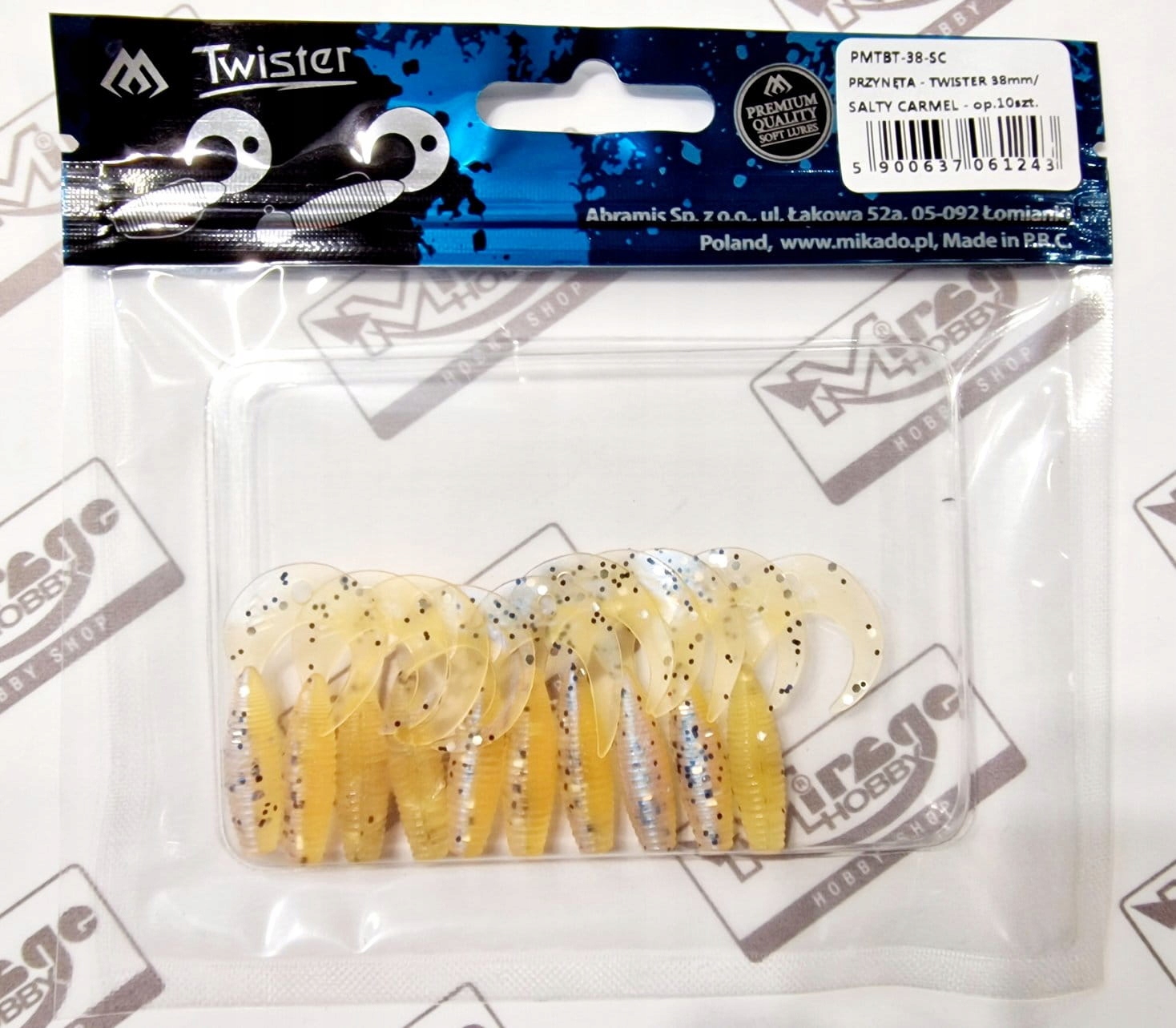 Mikado Twister 3,8cm Salty Carmel (op. 10szt) Na Okonie Killer
