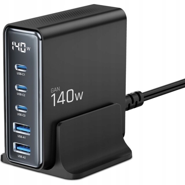 Nabíjecí stanice Nabíječka pro 5 zařízení Tech-Protect 140W Usb-c Usb-a GaN