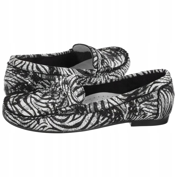 Dámské kožené boty Mokasíny Nessi černé 21037 Zb