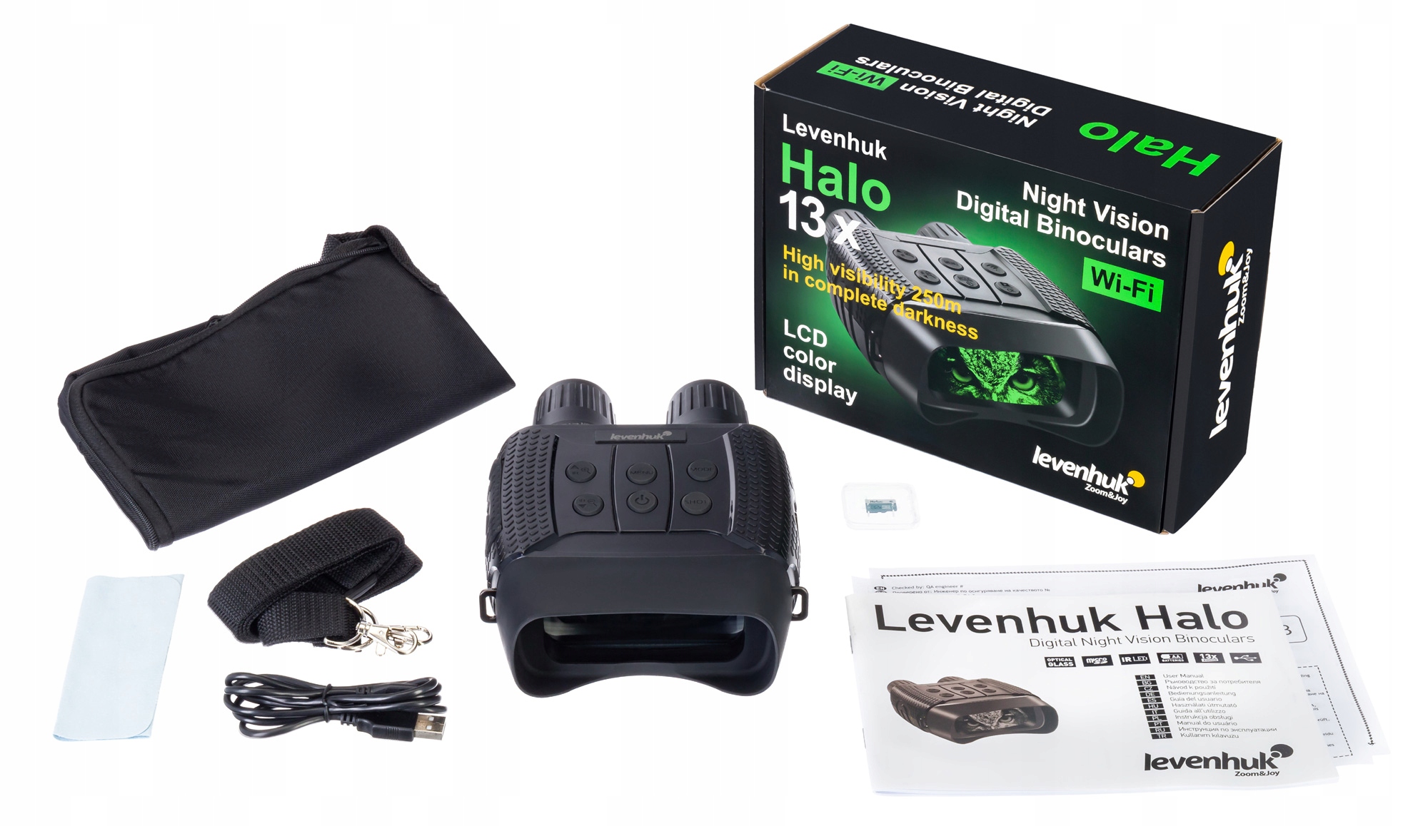 Бінокль DIGITAL NIGHT VISION LEVENHUK HALO 13x Вага продукту з одиничною упаковкою 1,1 кг