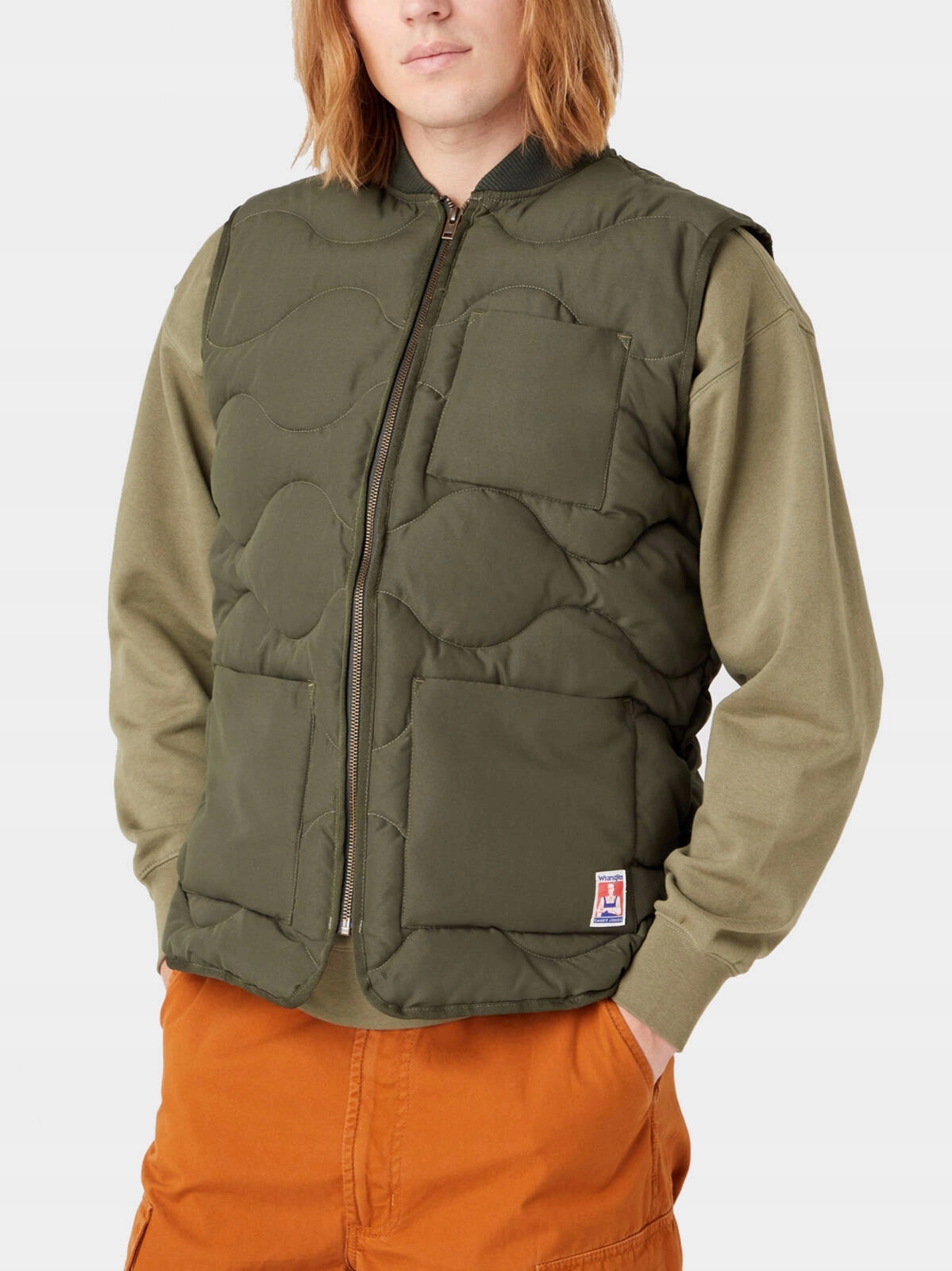 Pánská vesta Wrangler Quilted Vest Green W4G2VGG40 XL
