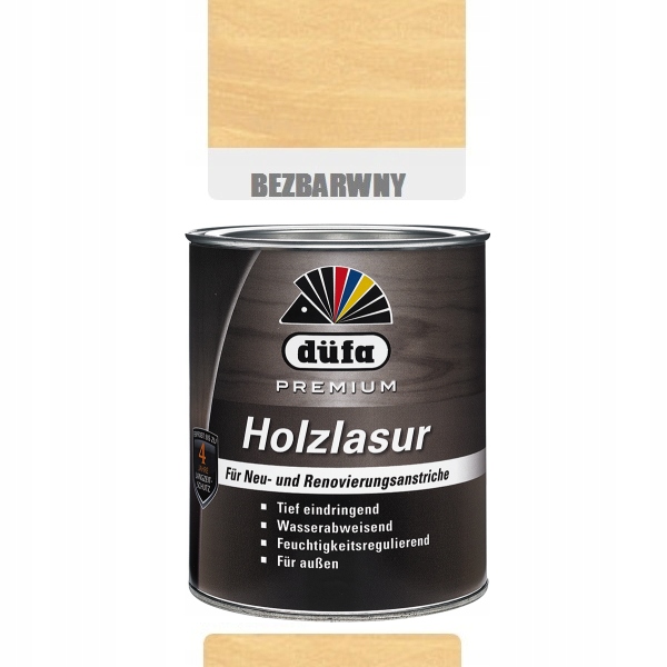 Bejcolakier ochronny do drewna Holzlasur Dufa 5 l Bezbarwny