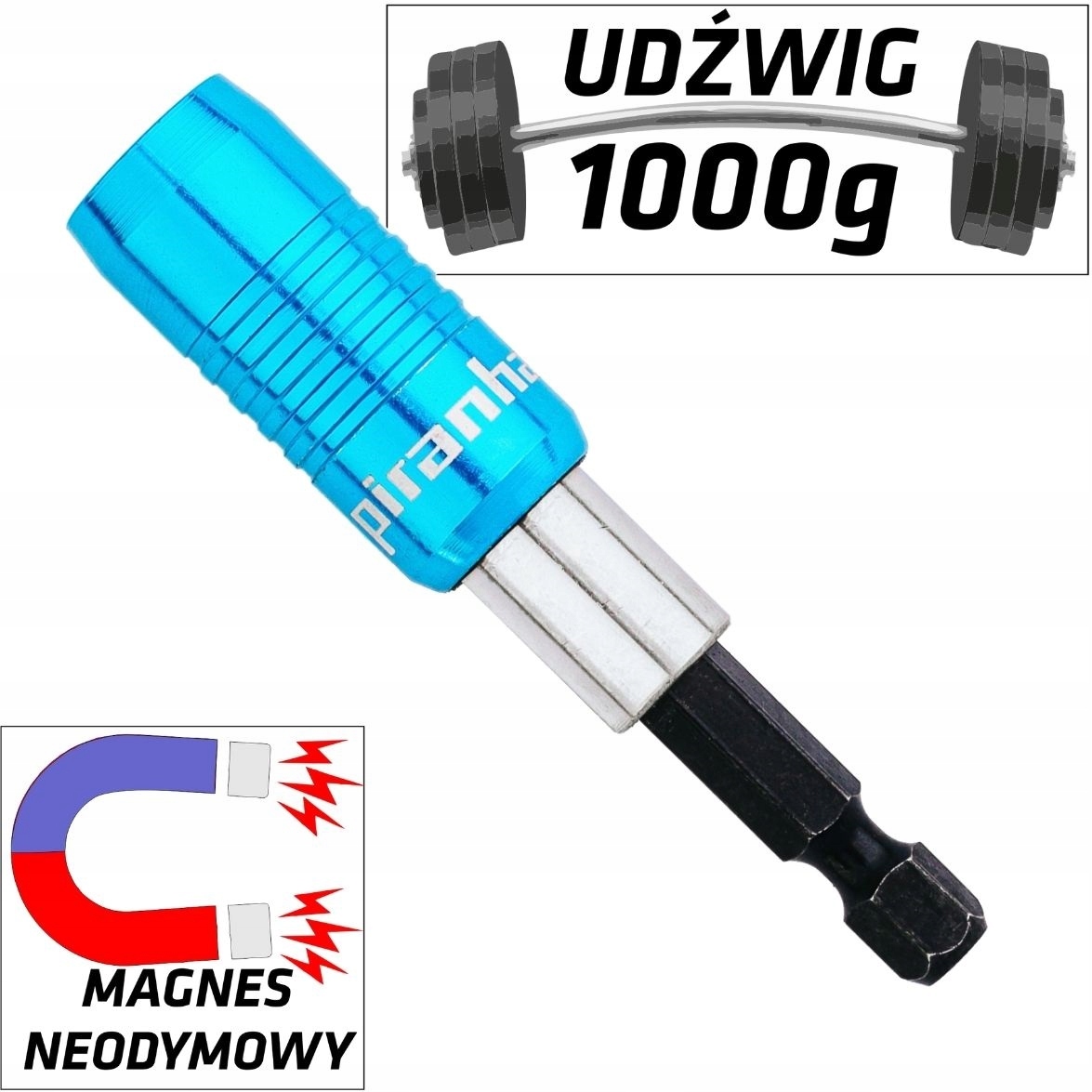 

Piranhacut Uchwyt magnetyczny do bitów 1/4