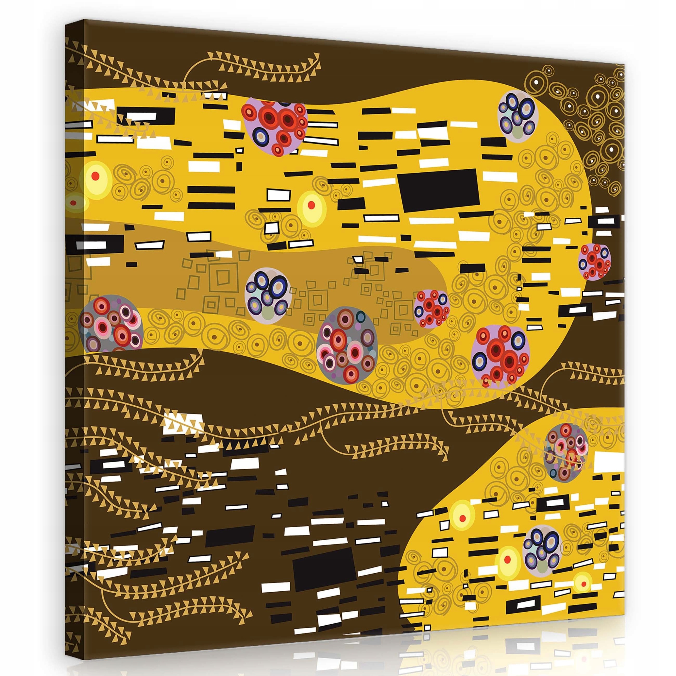 Obraz 80x80 Abstrakce dekorativnost zlato geometrie ornament barvy umění