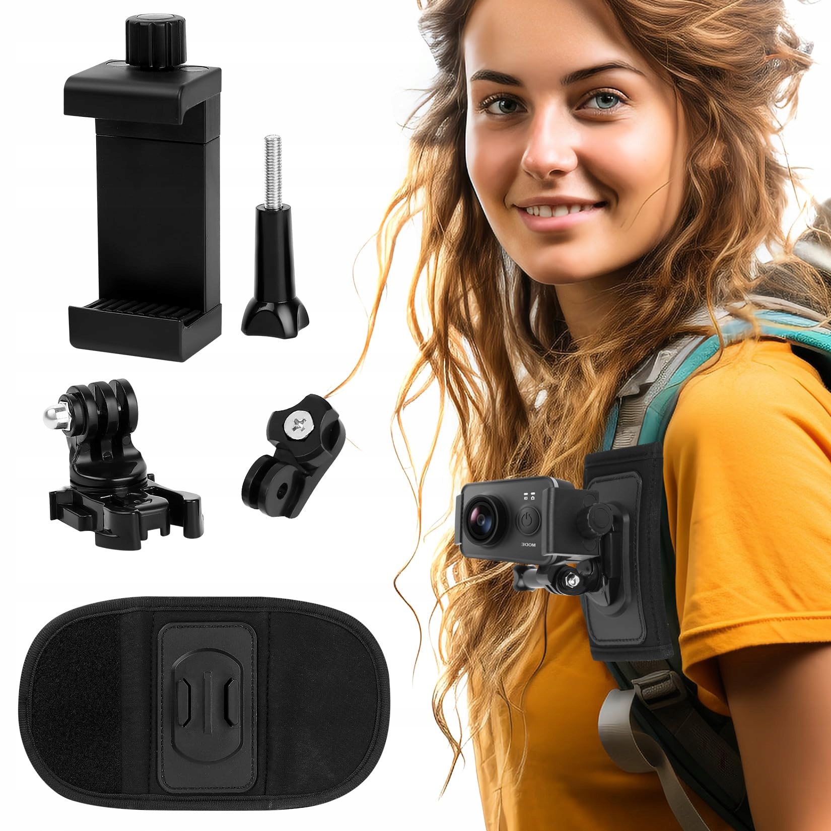 GOPRO Plecakowy Uchwyt Na Ramię Do Kamer Hero DJI Insta360 Smartfon