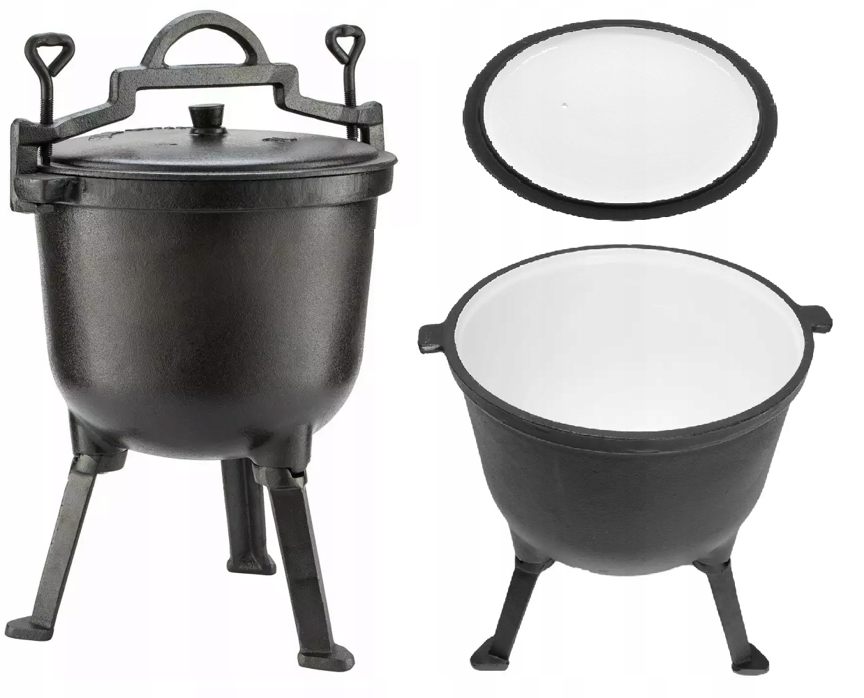 KOCIOŁEK MYŚLIWSKI ŻELIWNY GARNEK EMALIOWANY 8L