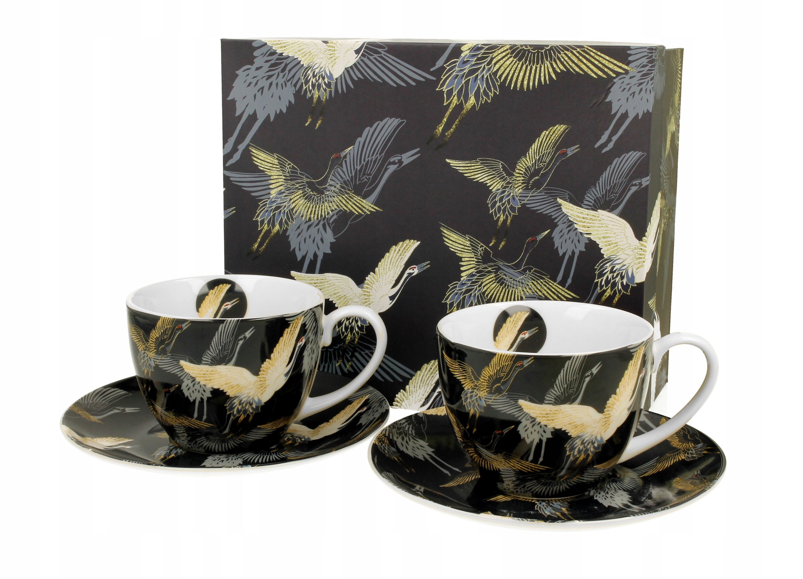 Zestaw filiżanek komplet 2 szt ŻURAWIE NOCĄ