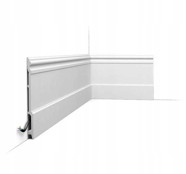 Podlahová lišta soklová, tvrdá, elegantní 21 cm, štuková, 2 m