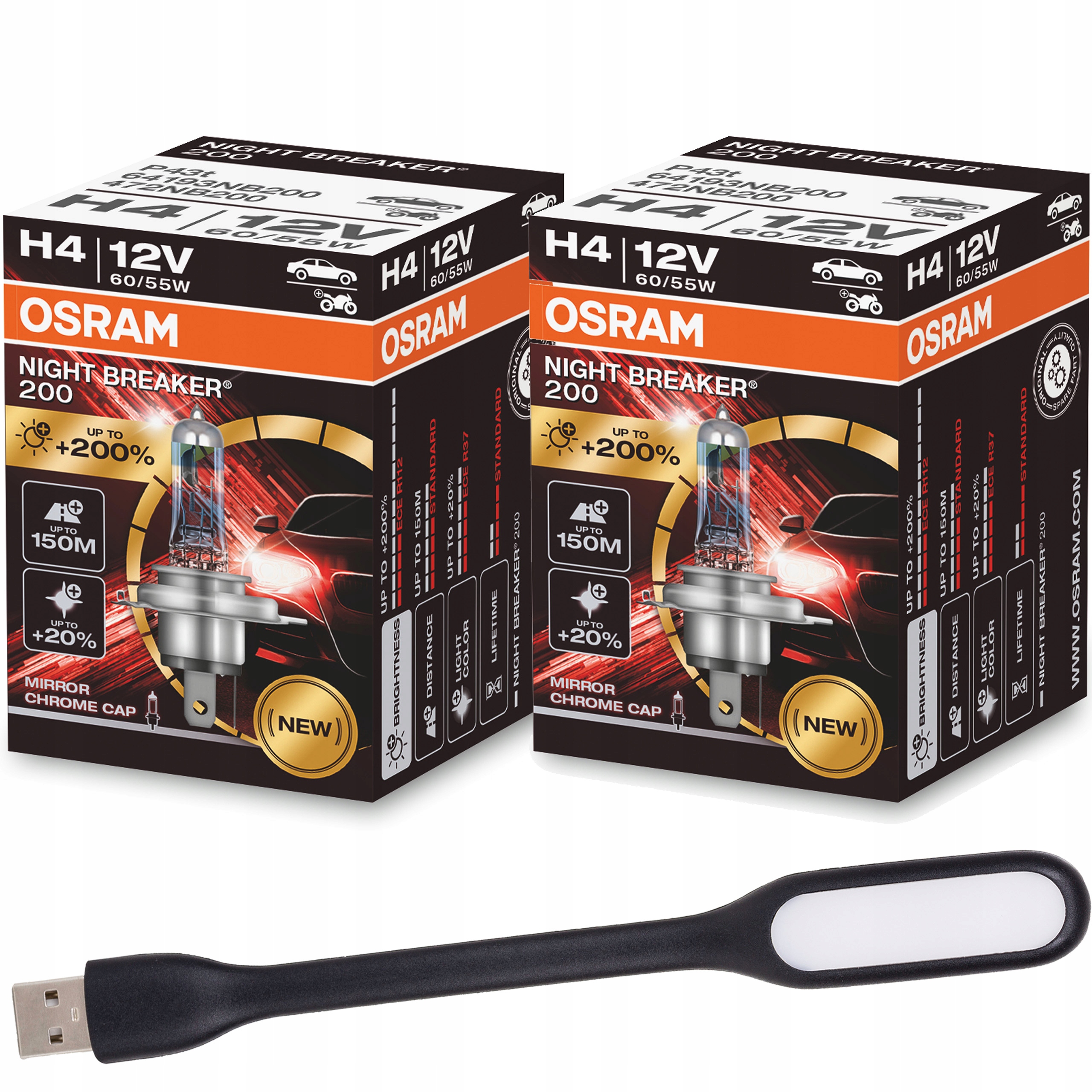 

Osram żarówka H4 Night Breaker Laser +200% +lampka