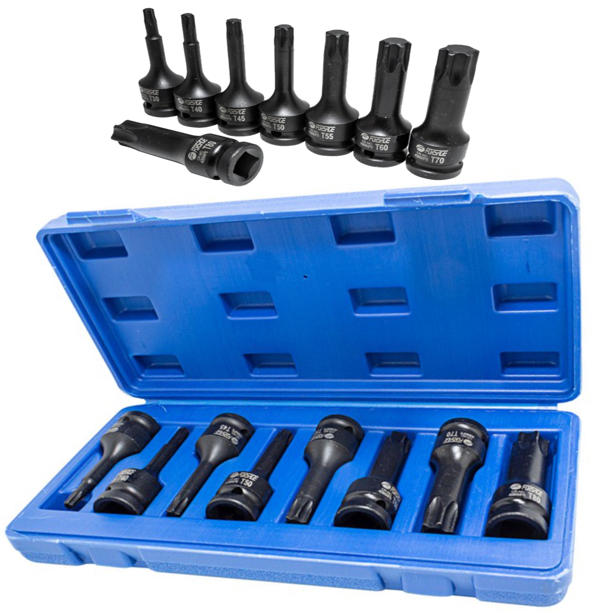 

Zestaw Trzpieni udarowych Torx 8el. 1/2" T30-T80