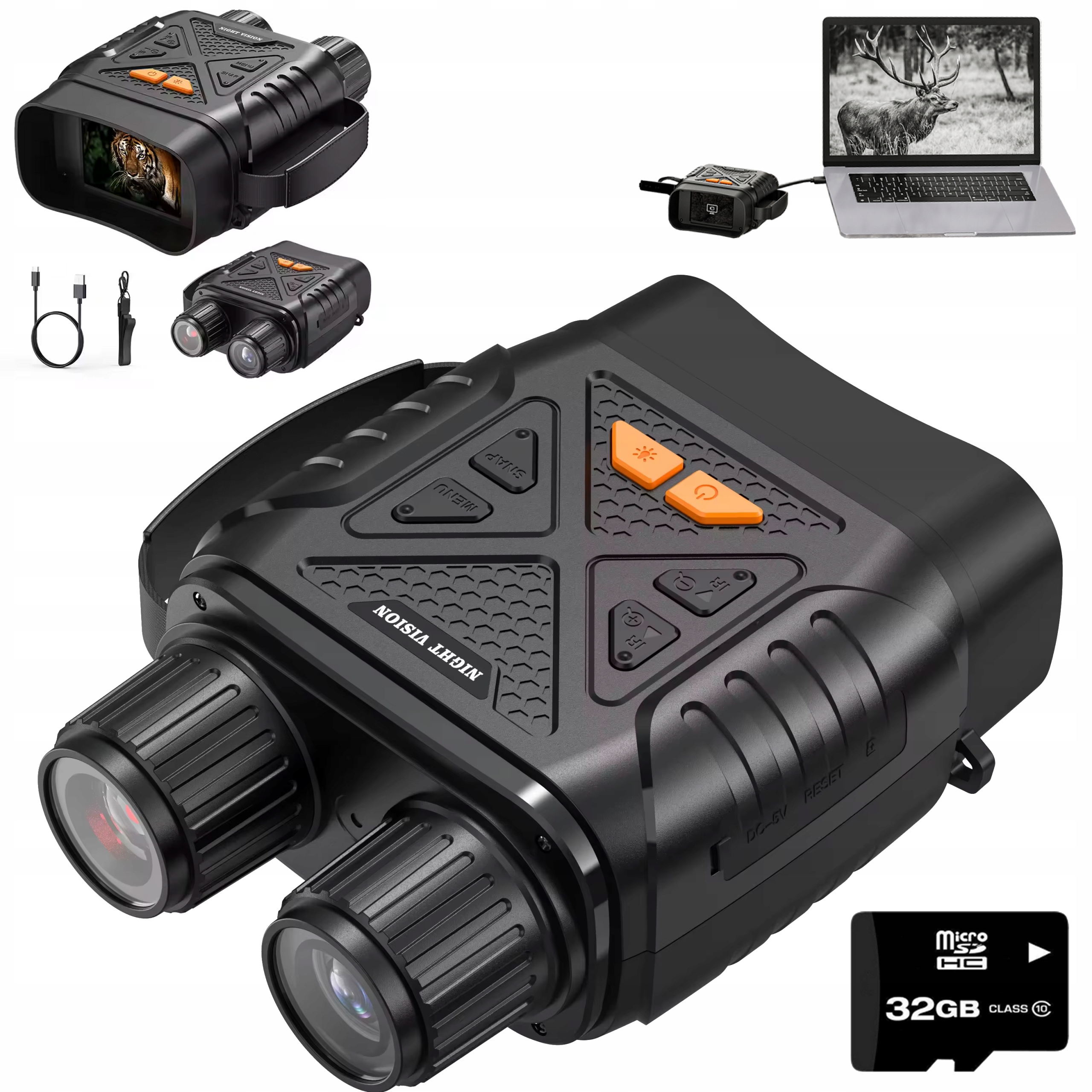 Noční Vidění Dalekohled Noční Vidění Infračervený Den Noc 2,8" 800 m Zoom x10