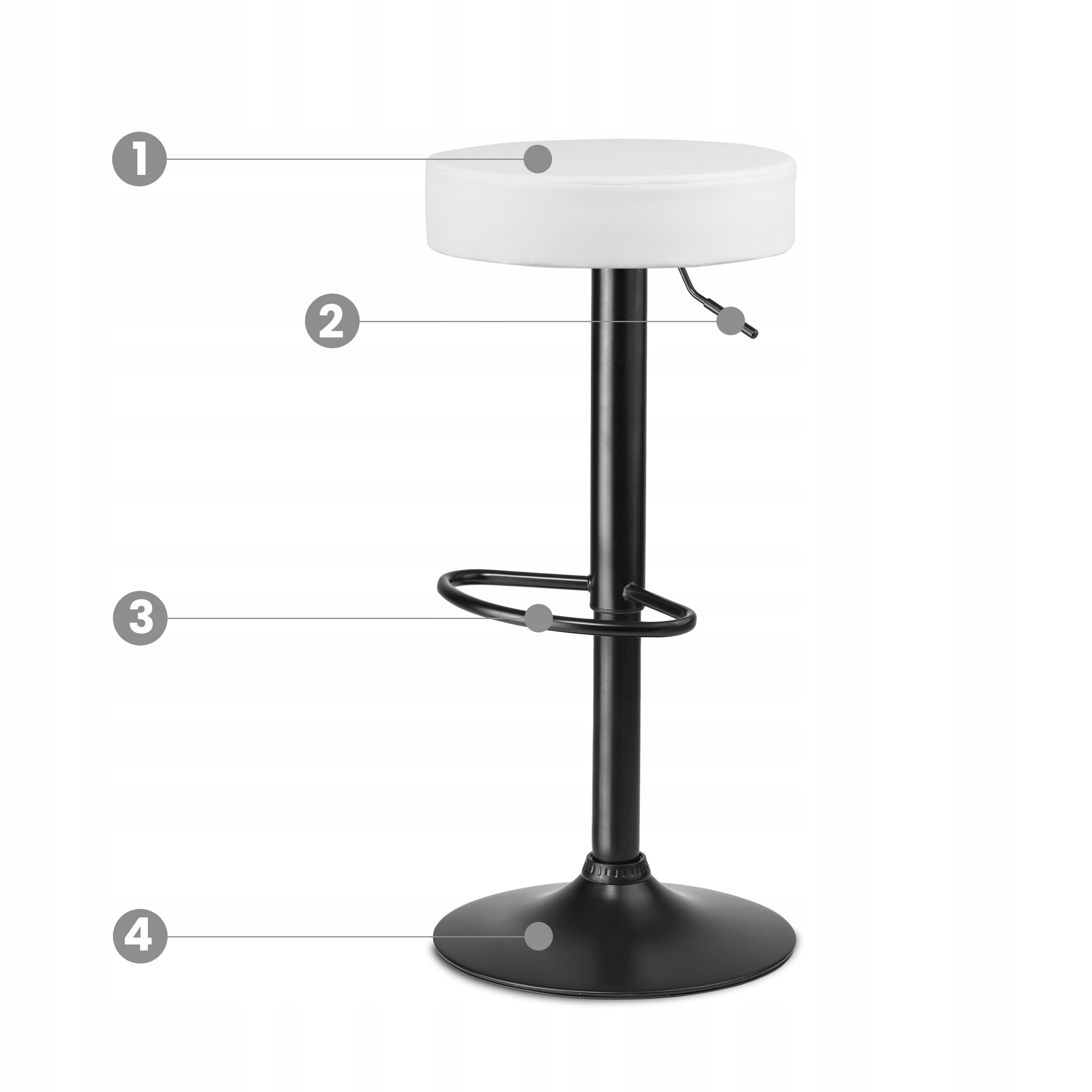 HOKER KRZESŁO BAROWE OBROTOWE REGULOWANE STOŁEK Szerokość mebla 40 cm