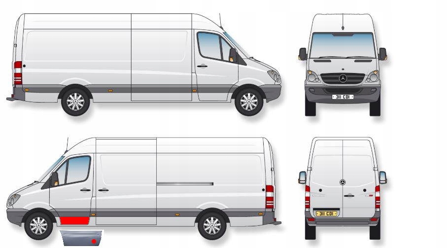 DRZWI PRZOD POSZYCIE LEW MERCEDES SPRINTER 906 06 Quality of parts according to GVO Z replacement