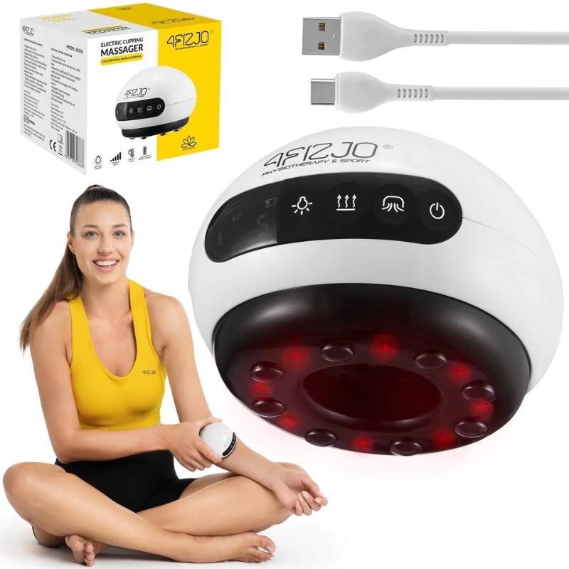 Elektryczna Bańka Chińska do masażu i terapii Podgrzewana 4FIZJO Biała