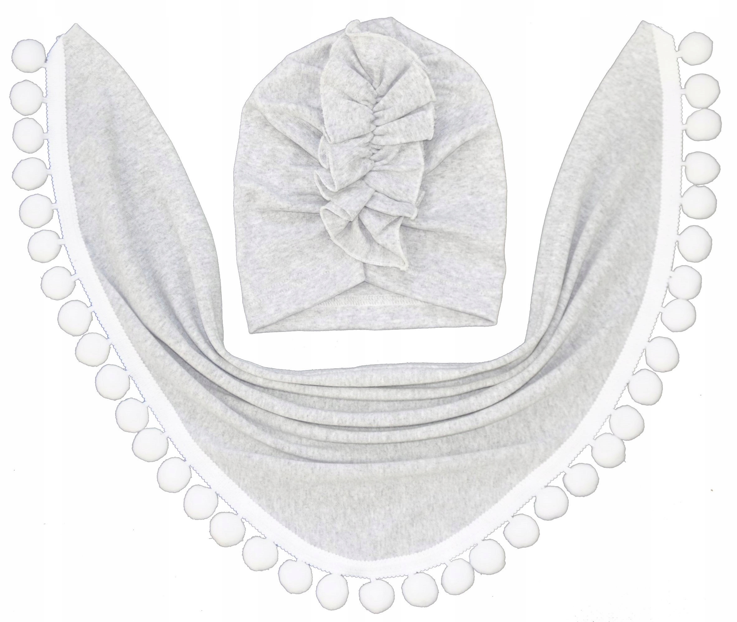 

Komplet Wiosna-jesień Czapka Turban Chusta r.48-50
