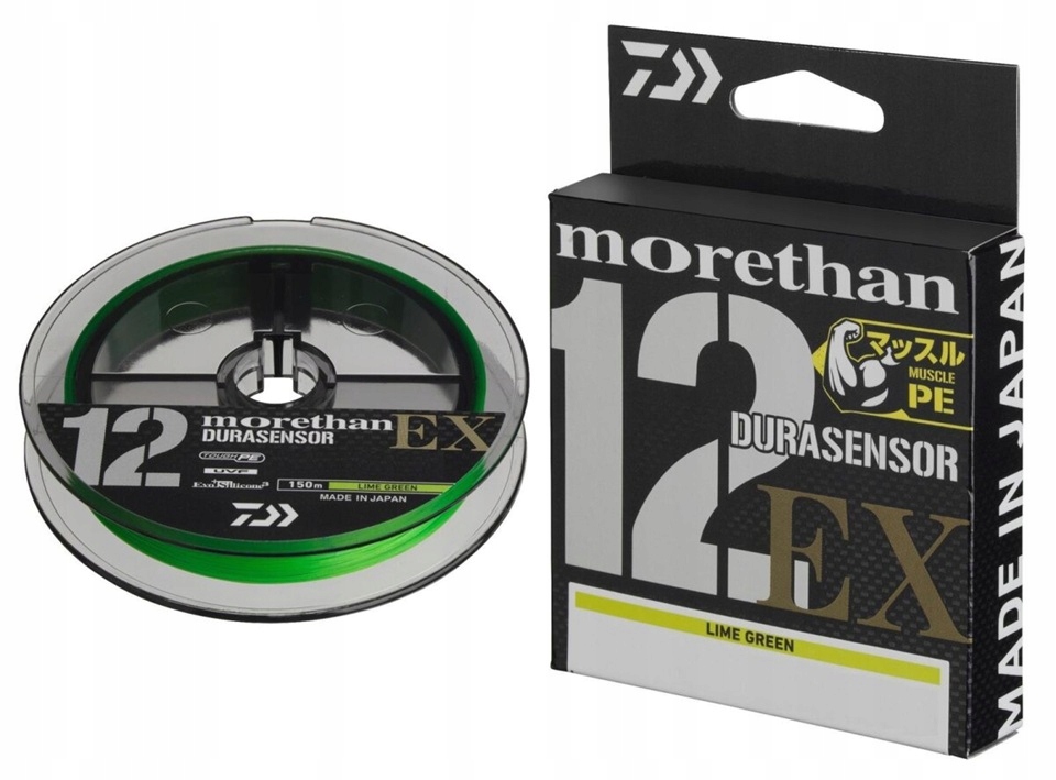 Plecionka Daiwa Morethan Durasensor Uvf X12EX 0,12mm 150m Lime Green
