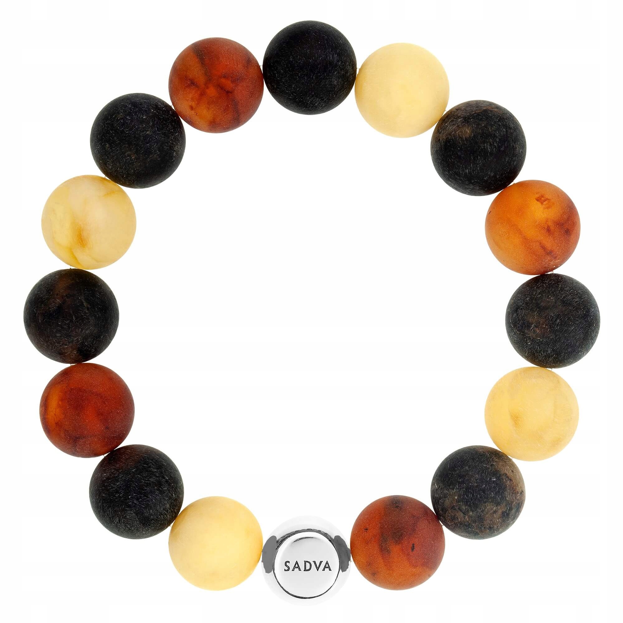

Bransoletka bursztyn 13 mm ze srebrną kulką Sadva