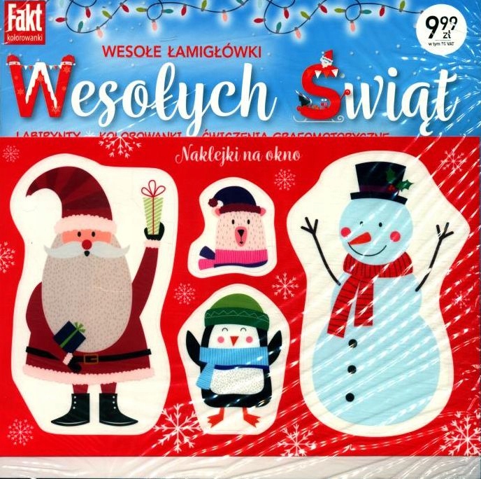 Fakt kolorowanki Wesołe łamigłówki Wesołych Świąt