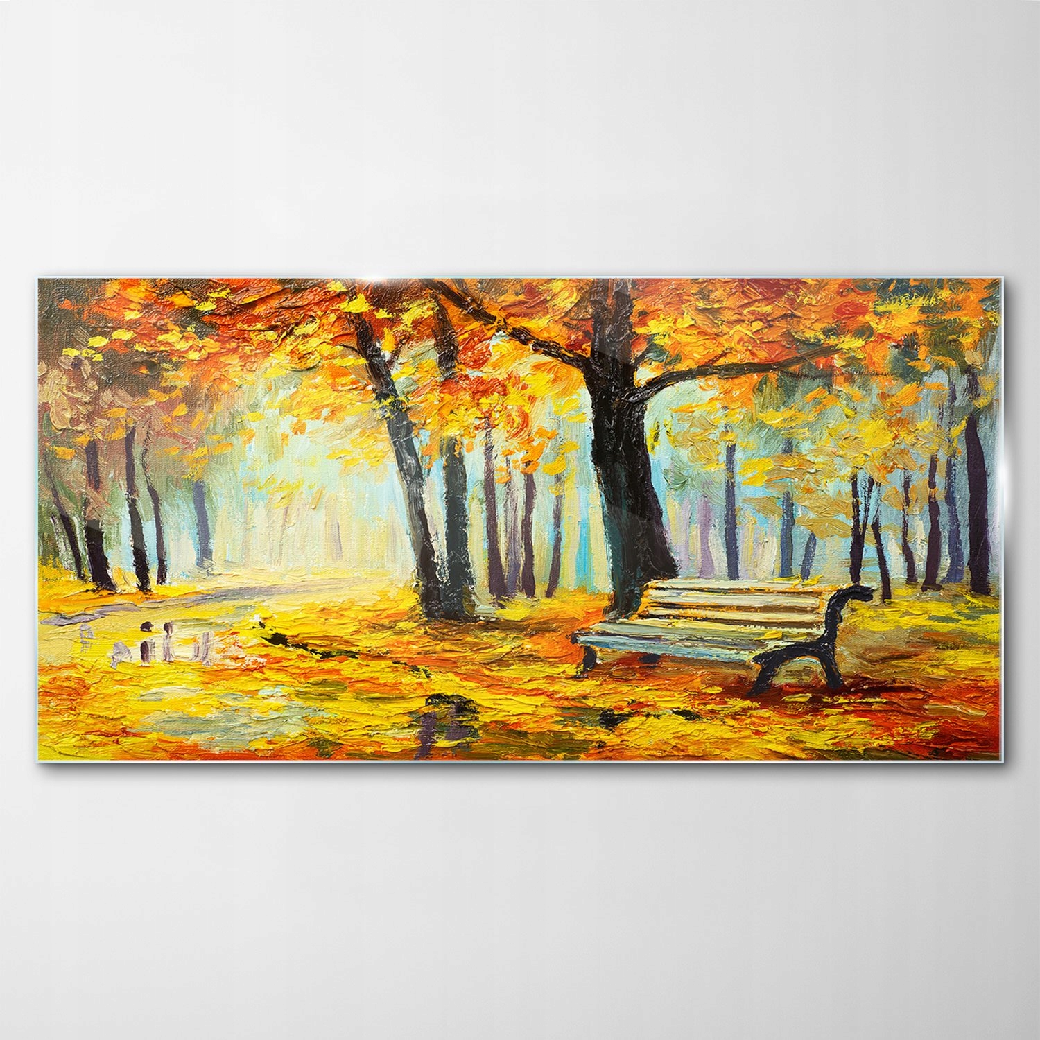 

Obraz na Szkle Dekor Park Jesień Ławka Las 120x60