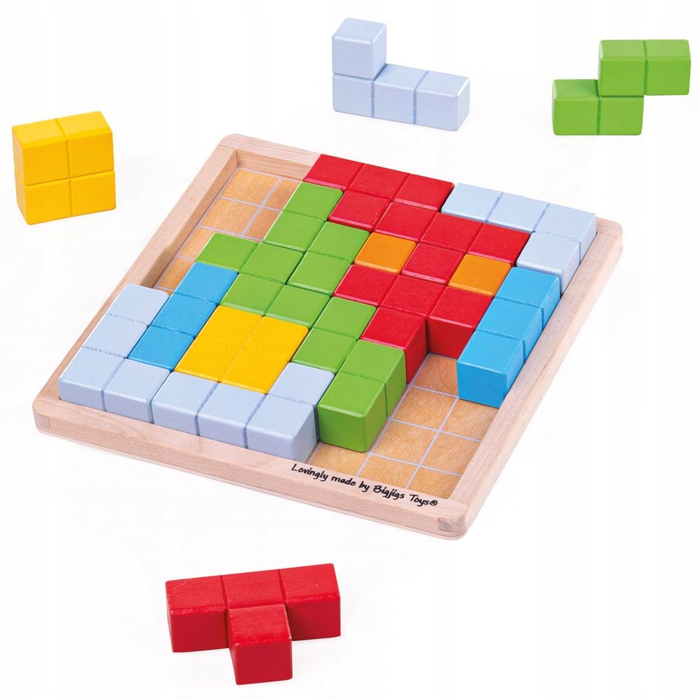 

Układanka Tetris logika Ramka drewno 43elem