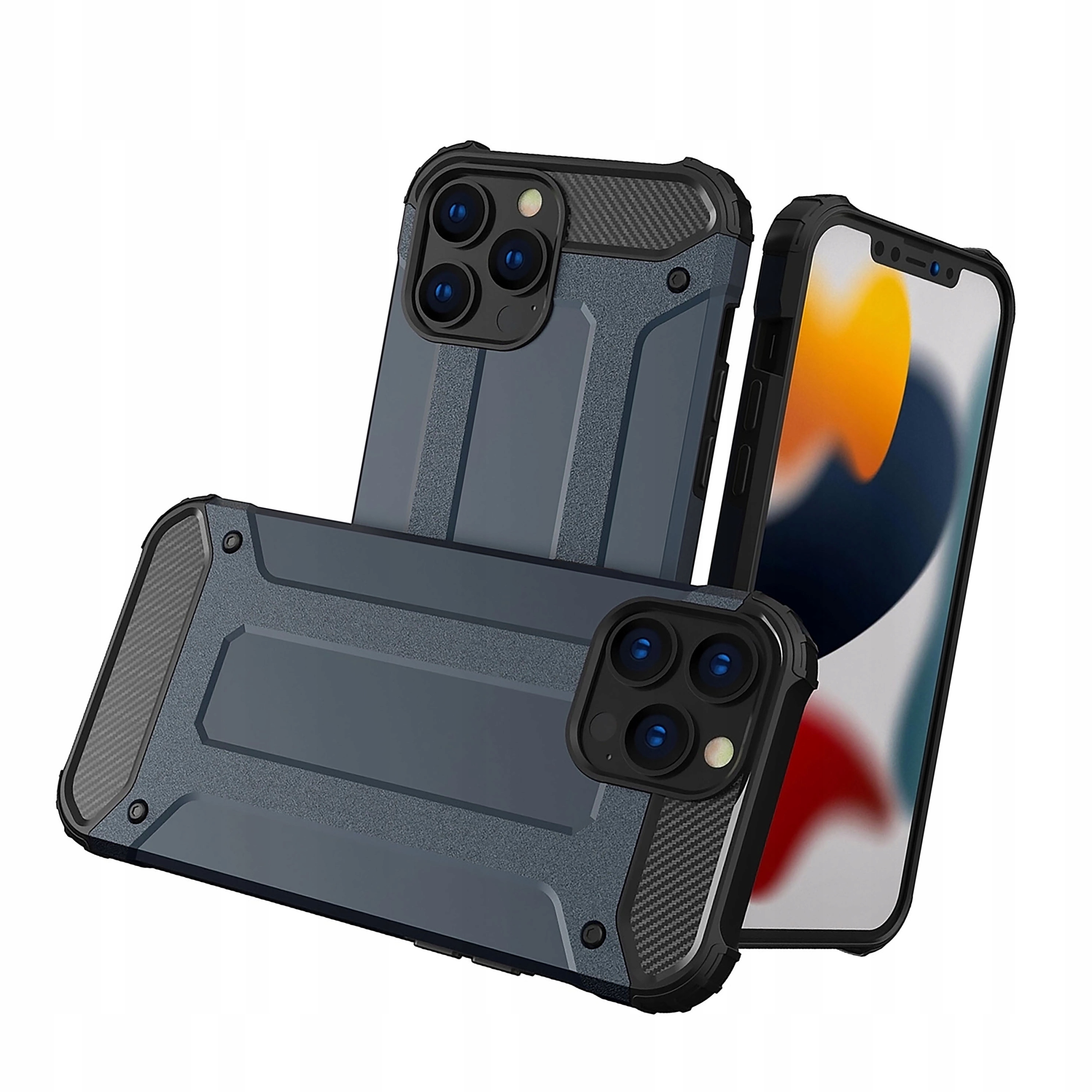 Hybrid Armor pancerne hybrydowe etui pokrowiec iPhone 13 Pro niebieski