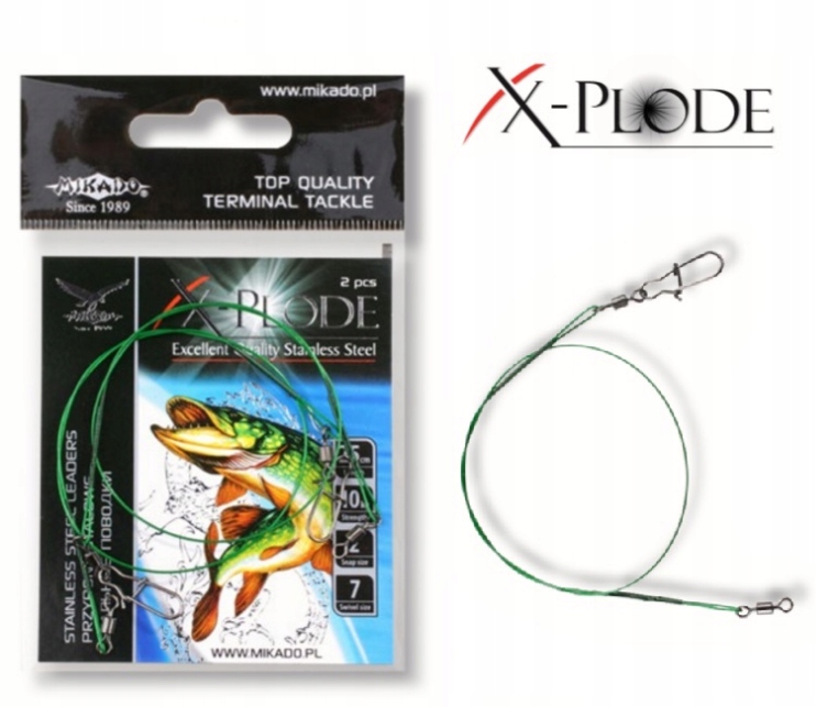 

Mikado Przypon Stalowy X-plode 15CM/15KG Green
