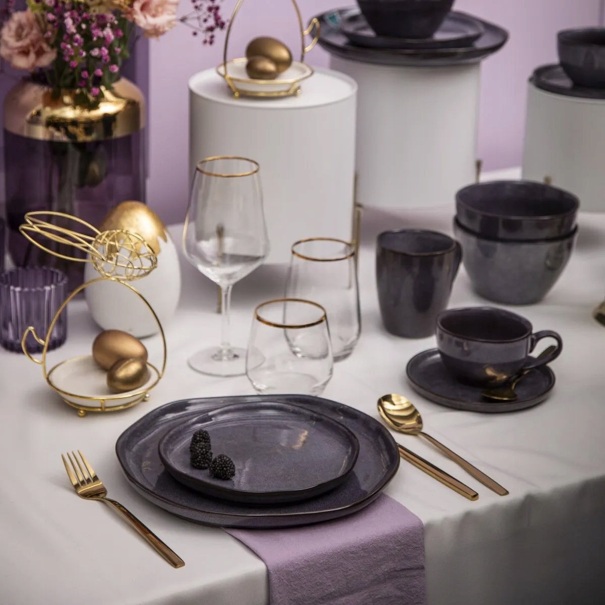 Filiżanka ze spodkiem porcelanowa Altom Design Reactive Fiolet 220 ml Zawartość zestawu Filiżanka Spodek