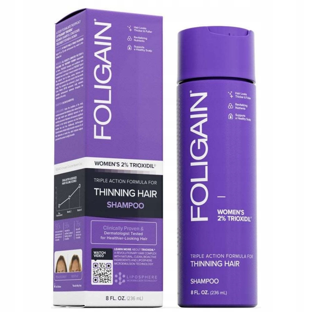 Szampon Foligain Women Wzrost Gęstości Włosów Z Trioxidilem 236 ml