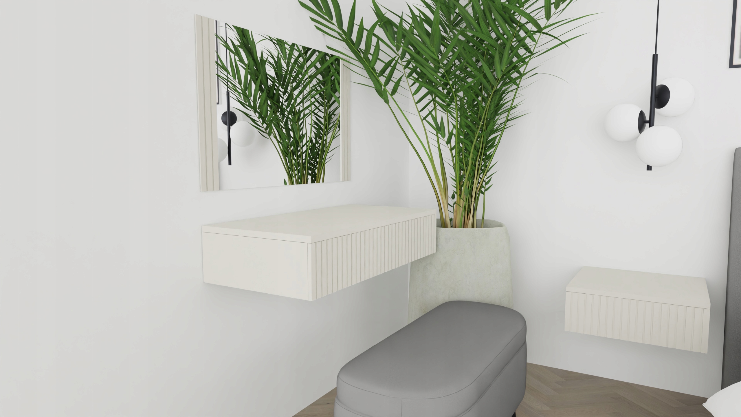 Toaletka konsola szafka biurko RIVA 60 KASZMIR BEŻ ryfle szuflada Marka inna