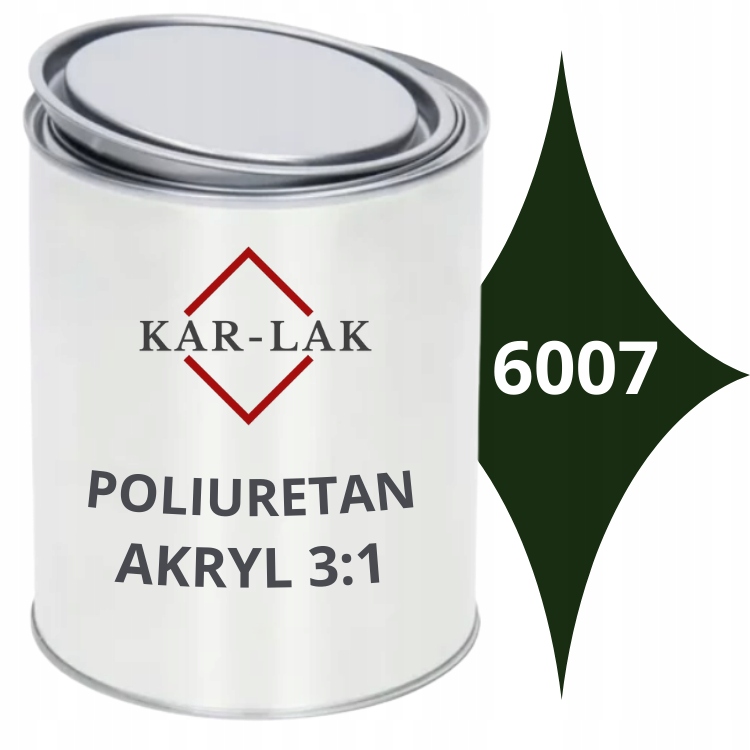 Ral 6007 Zielony Półmat Farba Lakier Poliuretan Akryl Izocyjanianowy 3:1 1L